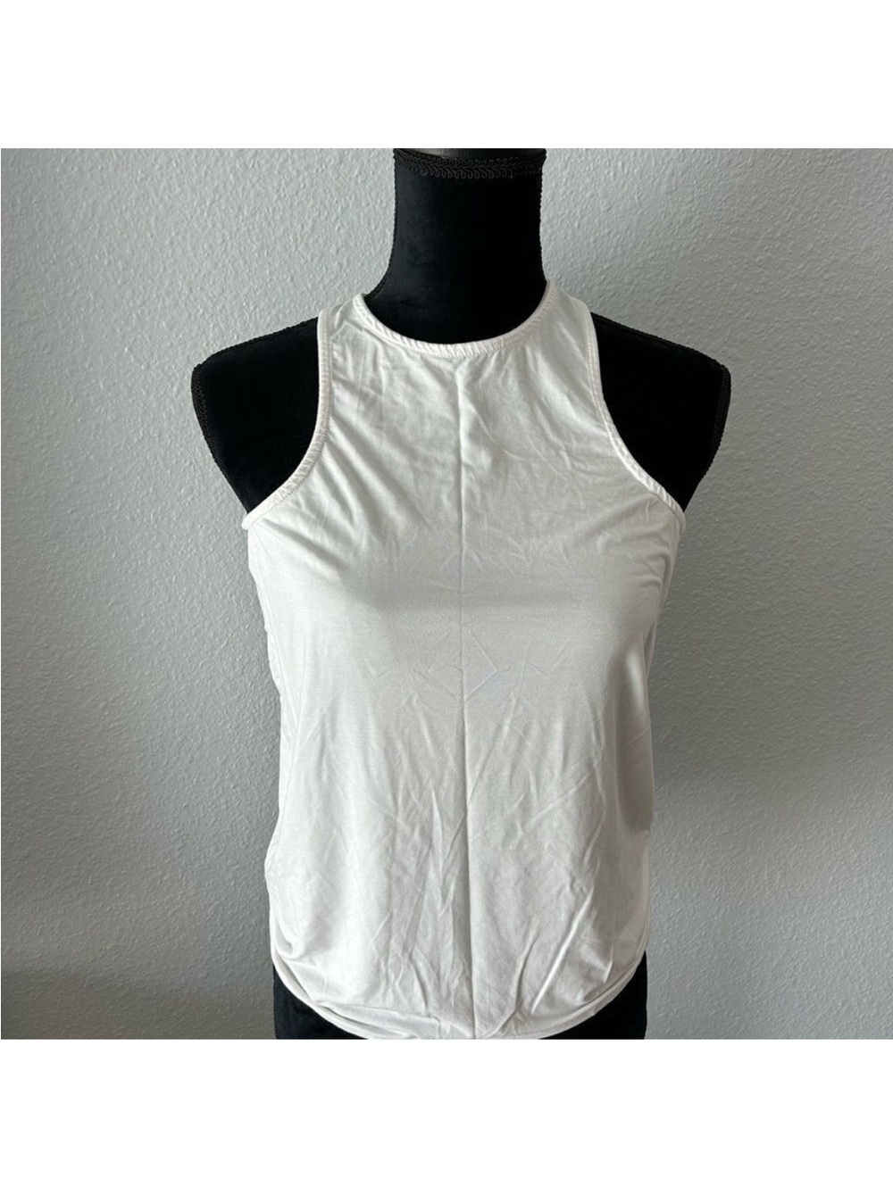 Carbon38 White Open-Back Tie Athletic Tank Top Yoga Gym Running Pilates XS - Picture 2 of 4